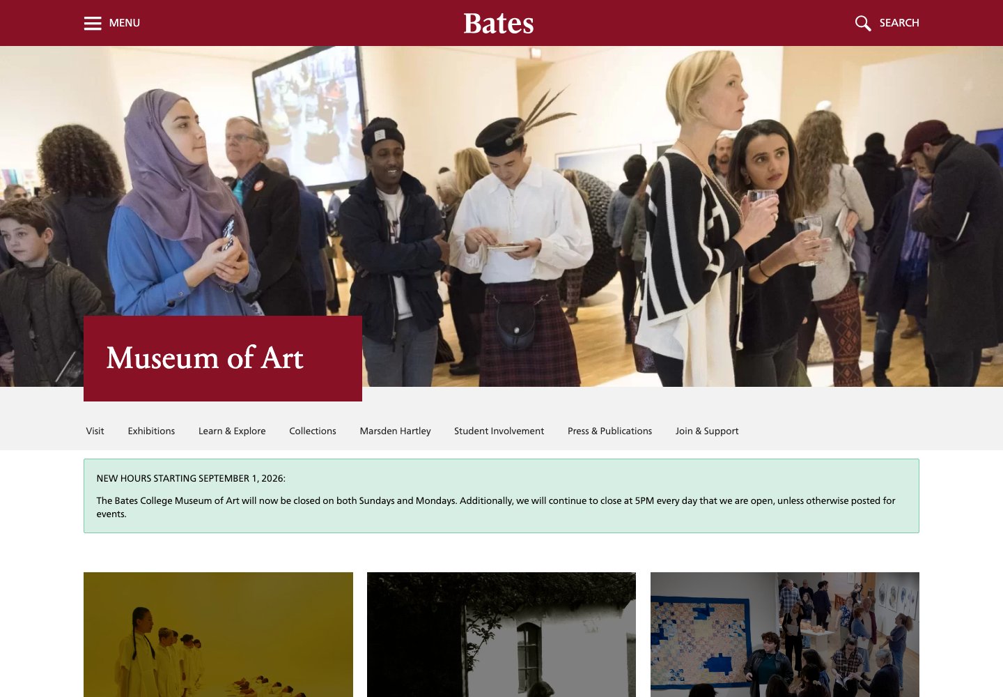 Homepage preview of Bates College Museum of Art